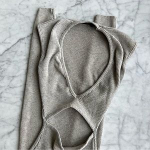 One piece ribbed catsuit